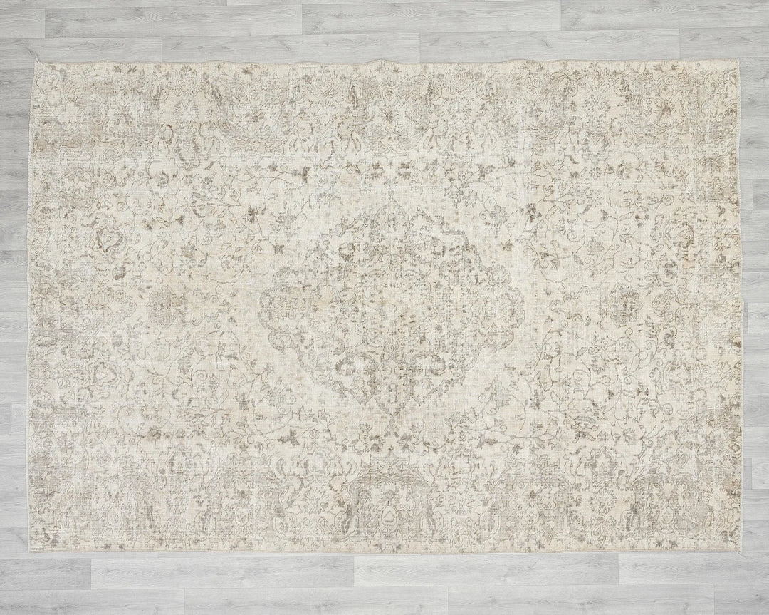 Multicolor Turkish Oushak Rug 6' 7" x 8' 11" Hand-Knotted | No. VR56350