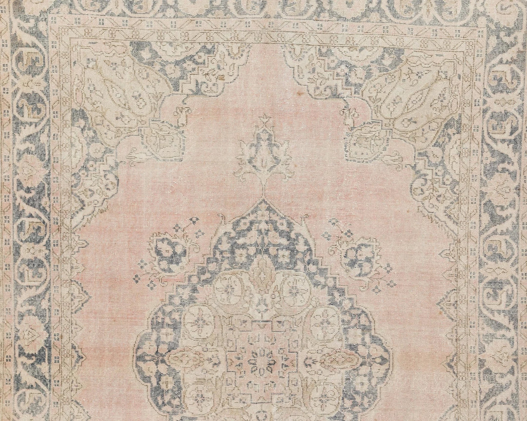 Pink Turkish Oushak Rug 6'10" x 10' Hand-Knotted | No. VR56407