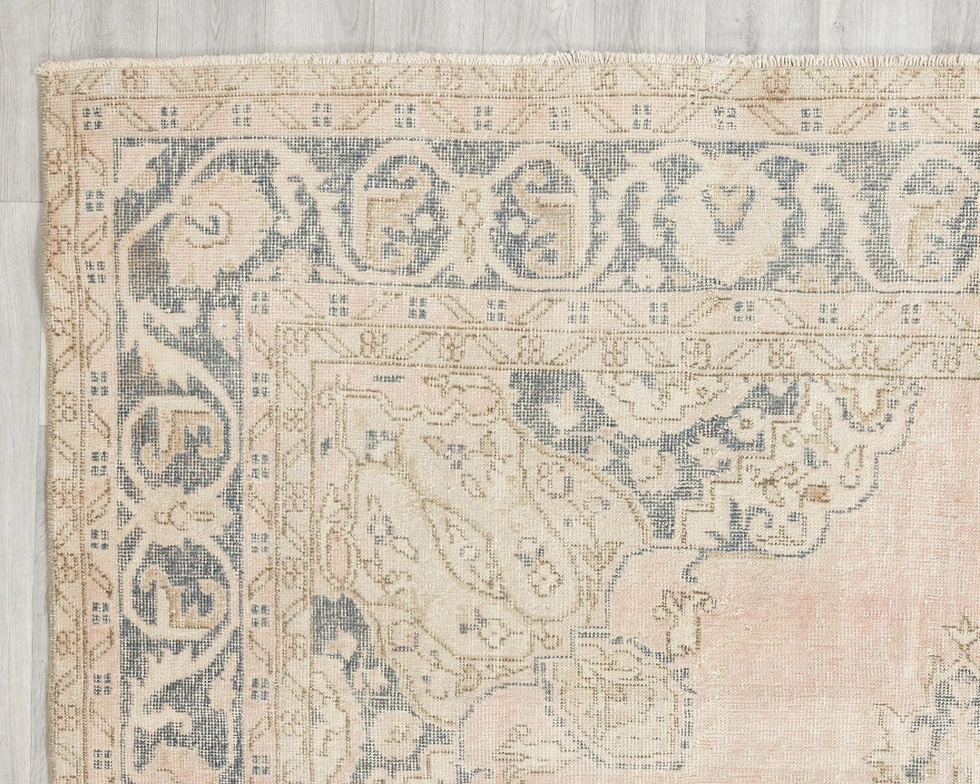 Pink Turkish Oushak Rug 6'10" x 10' Hand-Knotted | No. VR56407