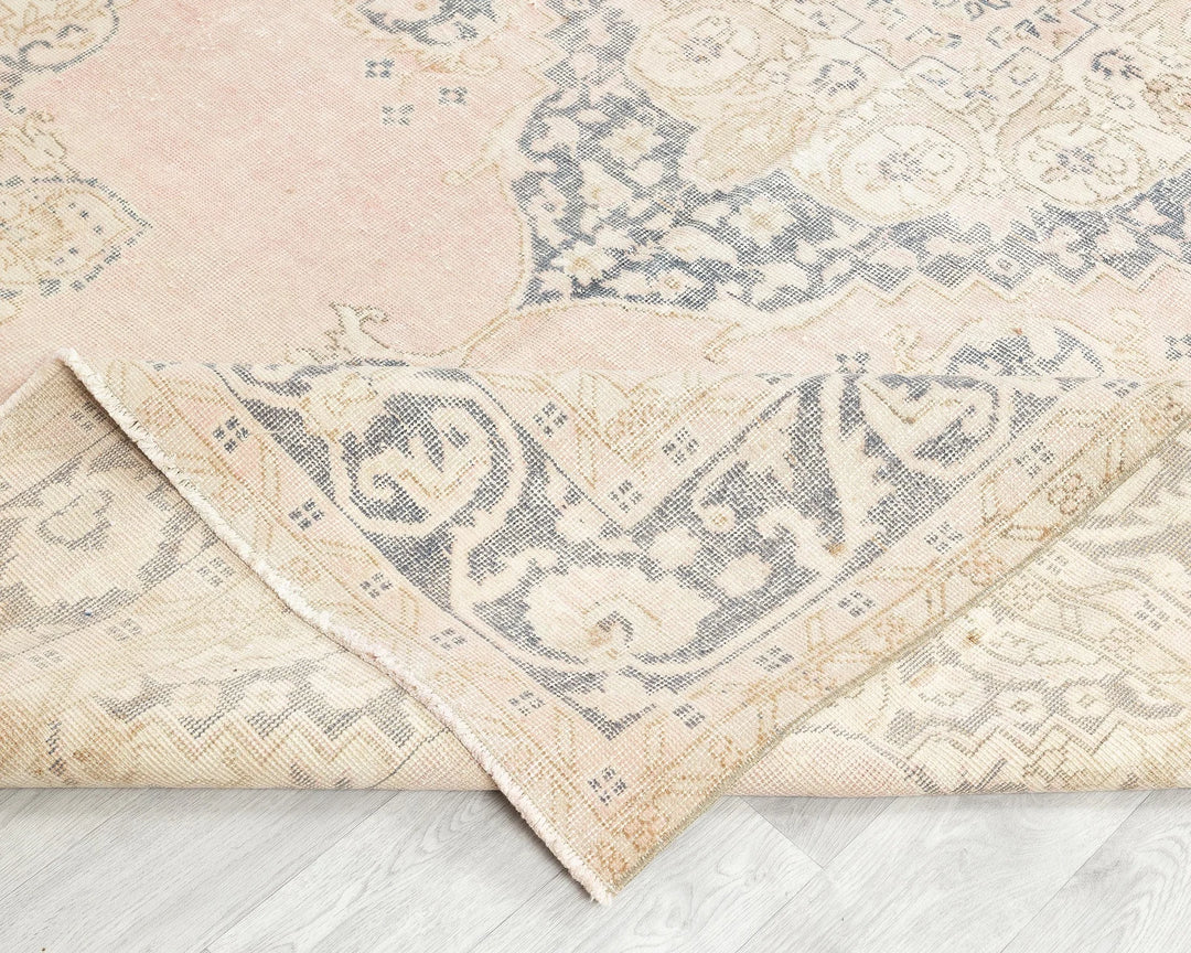 Pink Turkish Oushak Rug 6'10" x 10' Hand-Knotted | No. VR56407