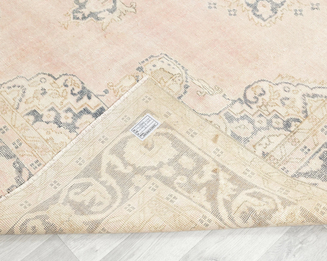 Pink Turkish Oushak Rug 6'10" x 10' Hand-Knotted | No. VR56407
