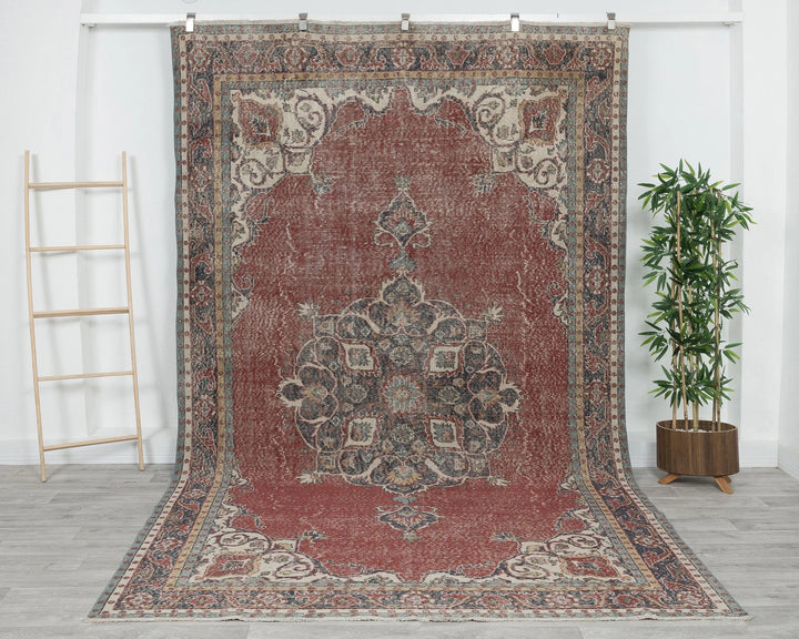 Multicolor Turkish Oushak Rug 10' 11" x 6' 9" Hand-Knotted | No. VR56456