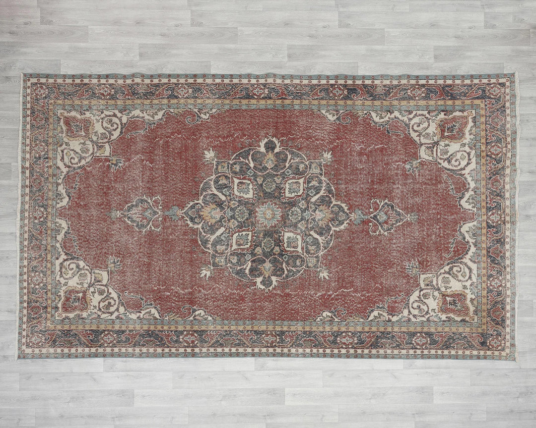 Multicolor Turkish Oushak Rug 10' 11" x 6' 9" Hand-Knotted | No. VR56456