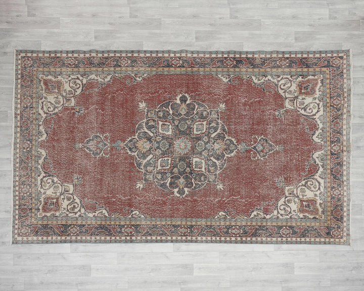 Multicolor Turkish Oushak Rug 10' 11" x 6' 9" Hand-Knotted | No. VR56456