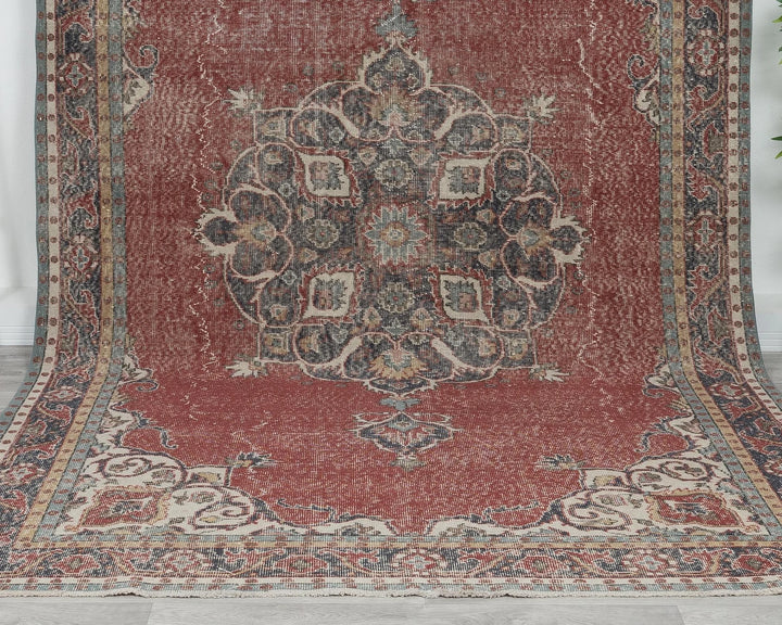 Multicolor Turkish Oushak Rug 10' 11" x 6' 9" Hand-Knotted | No. VR56456