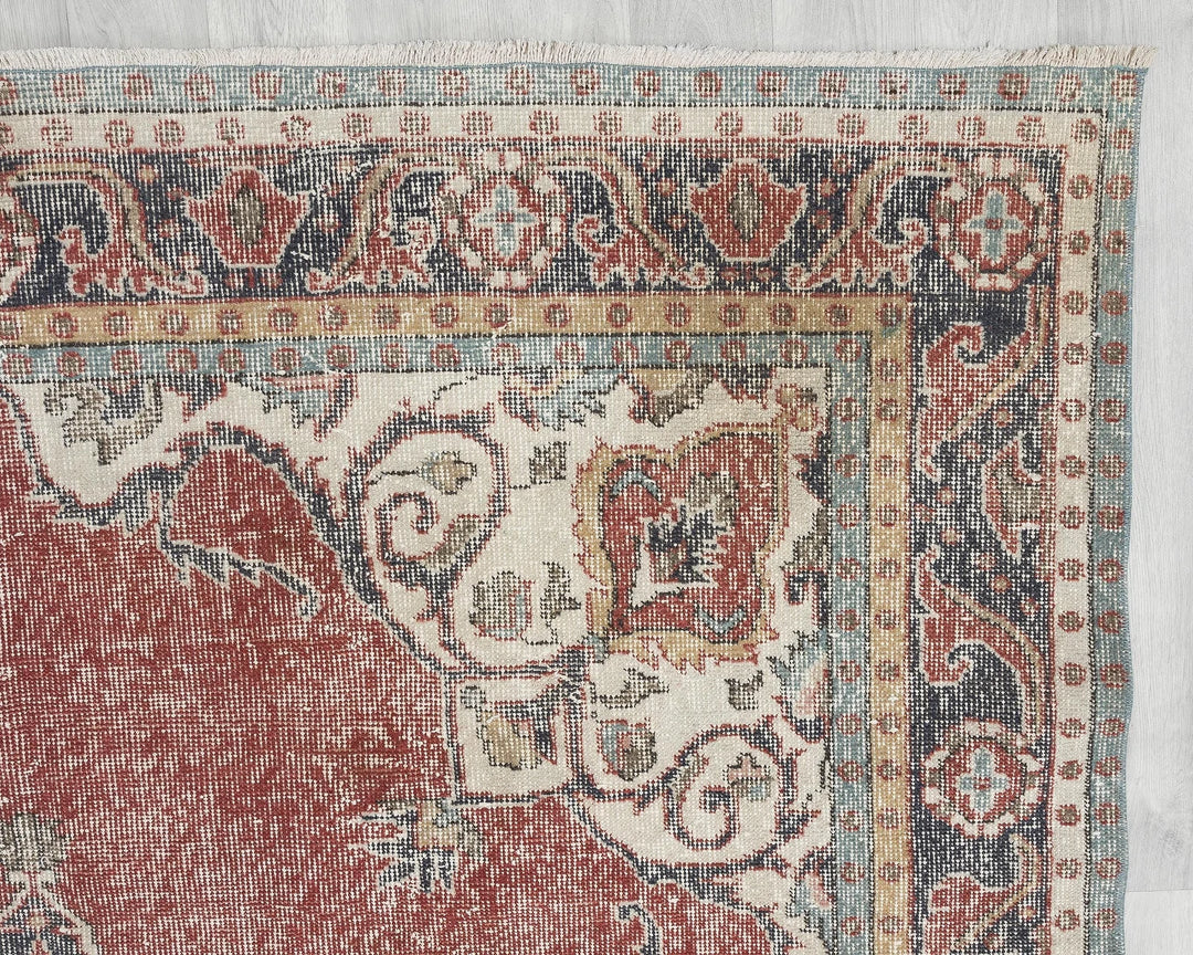 Multicolor Turkish Oushak Rug 10' 11" x 6' 9" Hand-Knotted | No. VR56456