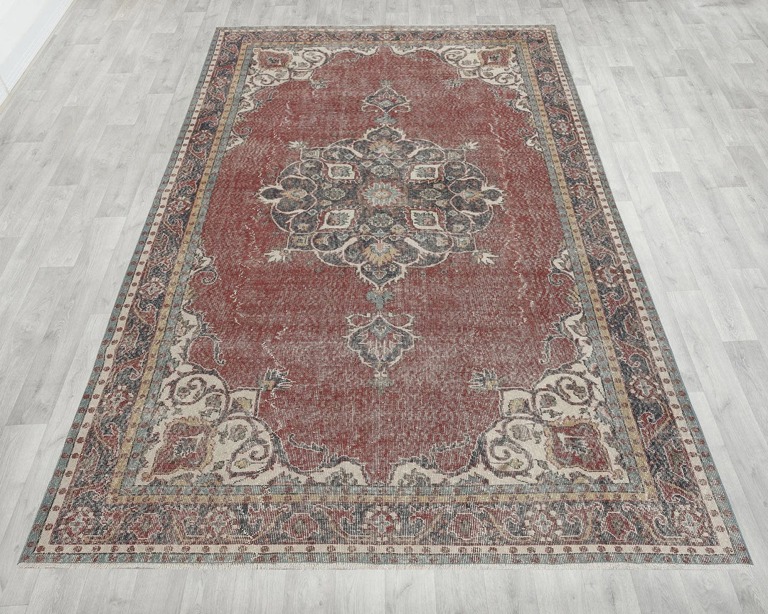 Multicolor Turkish Oushak Rug 10' 11" x 6' 9" Hand-Knotted | No. VR56456