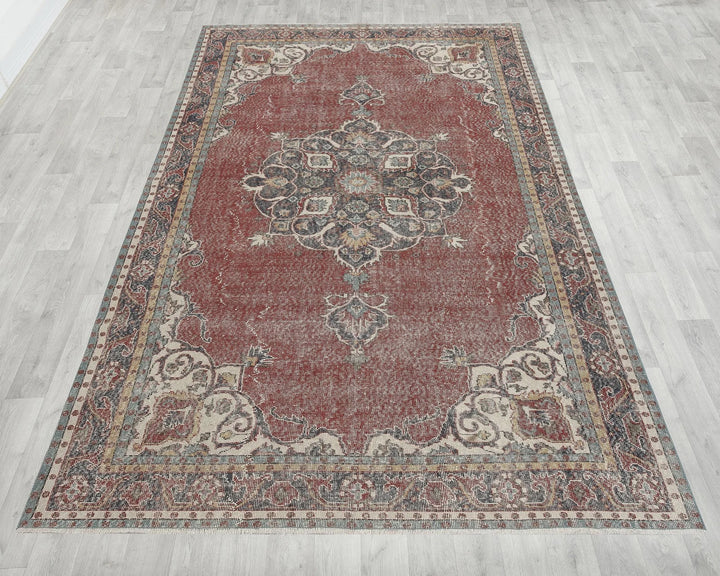 Multicolor Turkish Oushak Rug 10' 11" x 6' 9" Hand-Knotted | No. VR56456