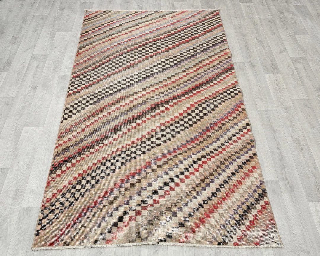Multicolor Turkish Oushak Rug 3' 11" x 6' 7" Hand-Knotted | No. VR56537