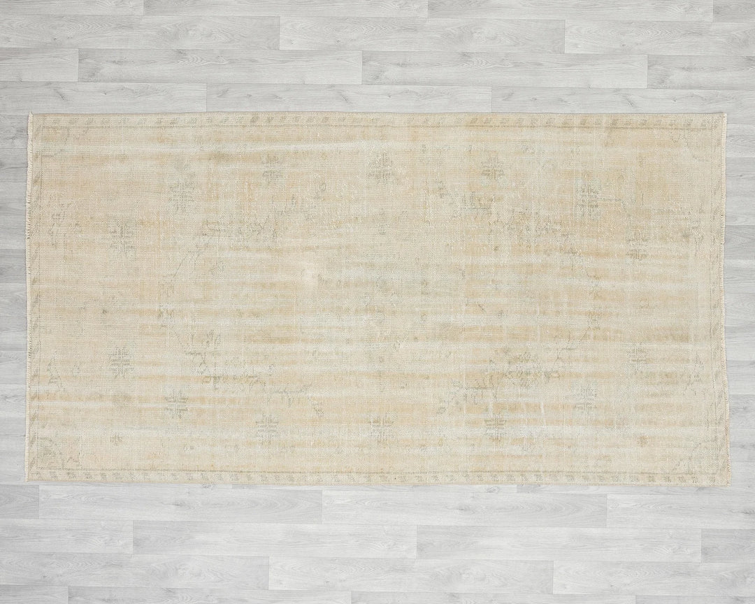Beige Turkish Oushak Rug 4'6" x 8' Hand-Knotted | No. VR56598
