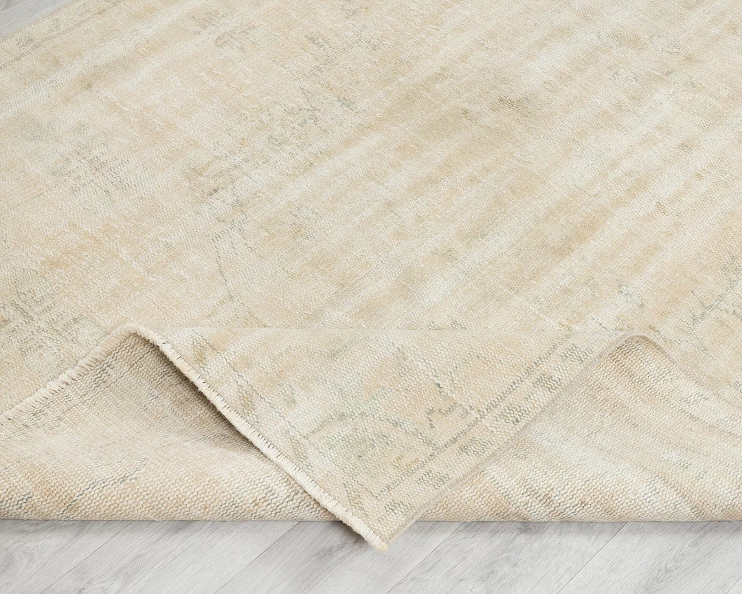 Beige Turkish Oushak Rug 4'6" x 8' Hand-Knotted | No. VR56598