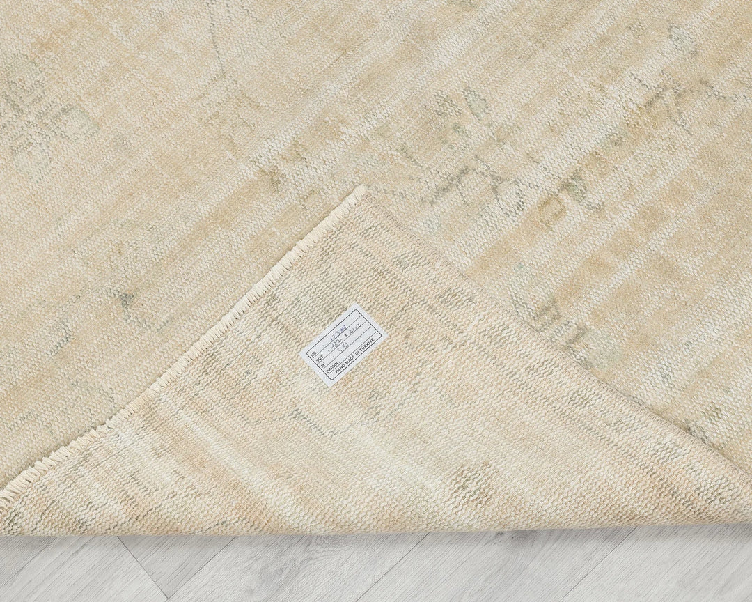 Beige Turkish Oushak Rug 4'6" x 8' Hand-Knotted | No. VR56598