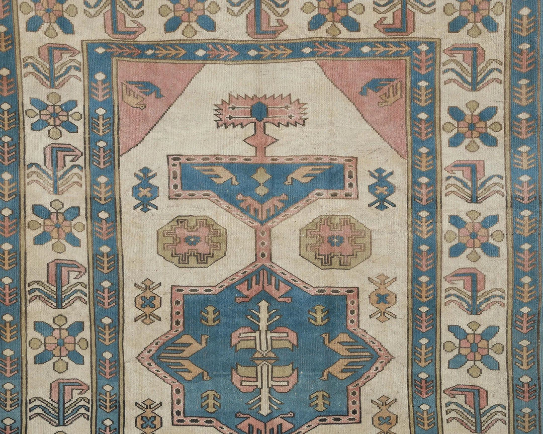 Multicolor Turkish Oushak Rug 6' 11" x 9' 6" Hand-Knotted | No. VR56619