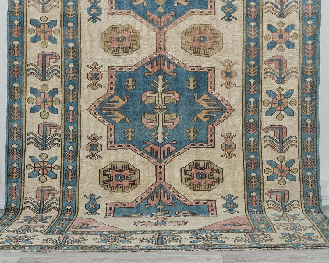 Multicolor Turkish Oushak Rug 6' 11" x 9' 6" Hand-Knotted | No. VR56619