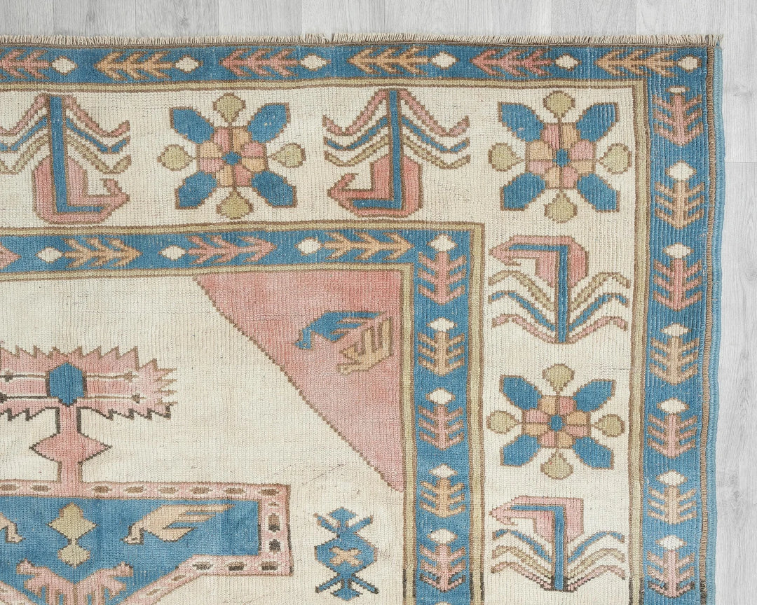 Multicolor Turkish Oushak Rug 6' 11" x 9' 6" Hand-Knotted | No. VR56619