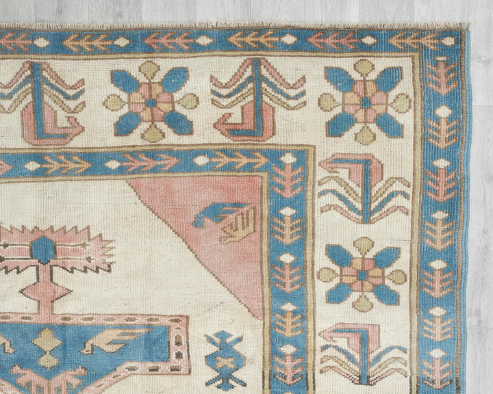 Multicolor Turkish Oushak Rug 6' 11" x 9' 6" Hand-Knotted | No. VR56619