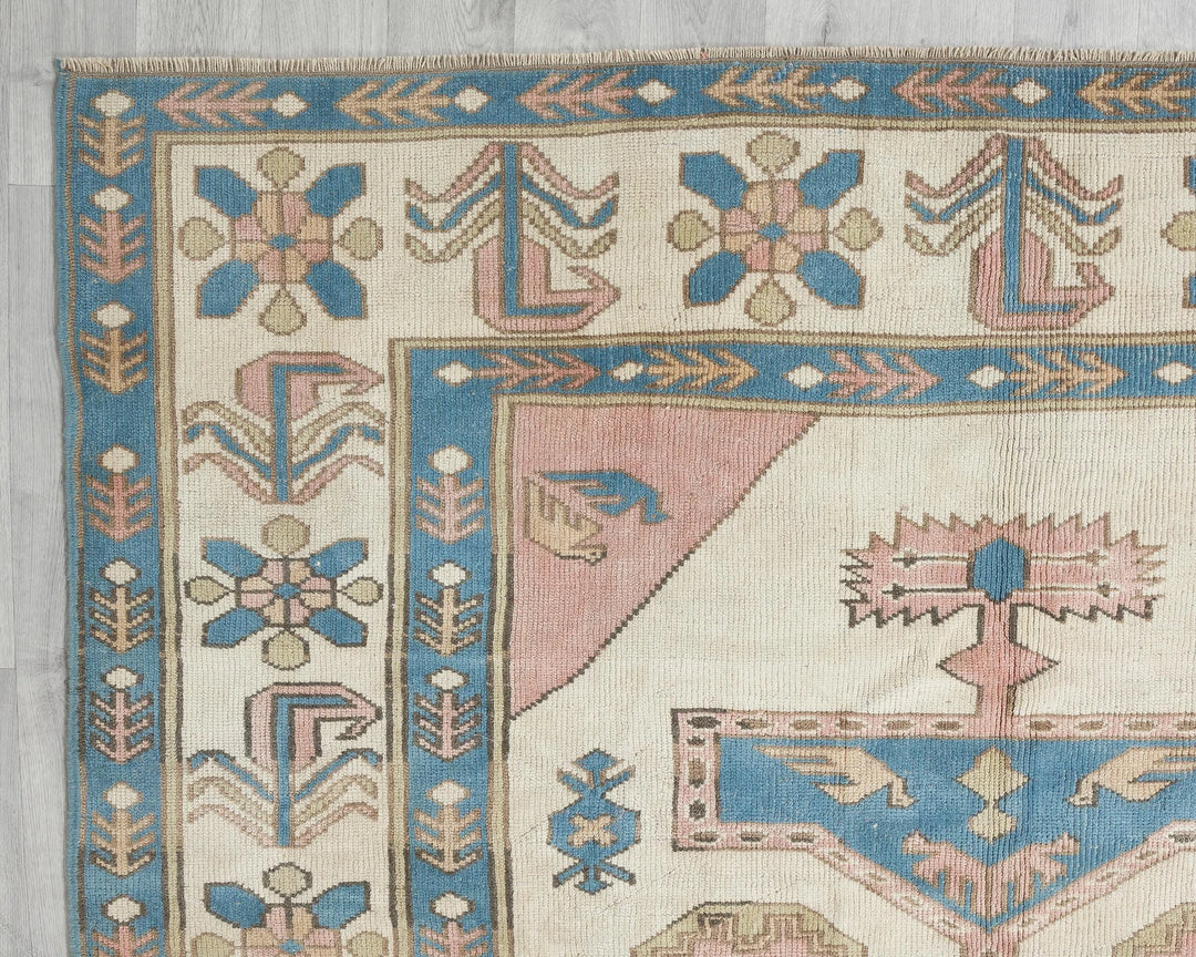 Multicolor Turkish Oushak Rug 6' 11" x 9' 6" Hand-Knotted | No. VR56619