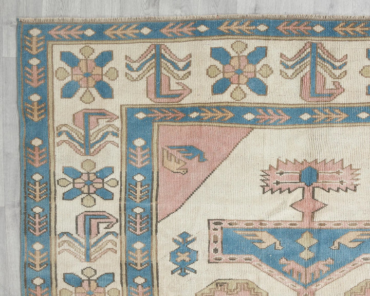 Multicolor Turkish Oushak Rug 6' 11" x 9' 6" Hand-Knotted | No. VR56619