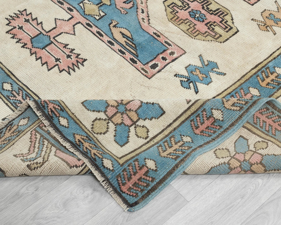Multicolor Turkish Oushak Rug 6' 11" x 9' 6" Hand-Knotted | No. VR56619