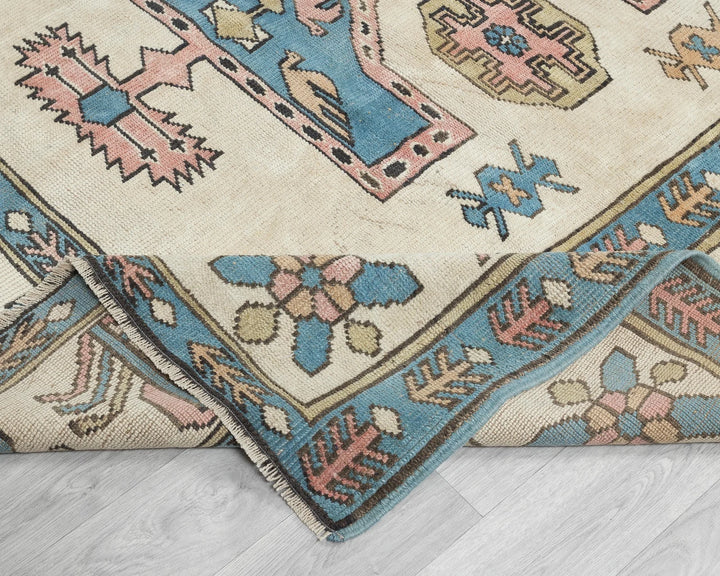 Multicolor Turkish Oushak Rug 6' 11" x 9' 6" Hand-Knotted | No. VR56619