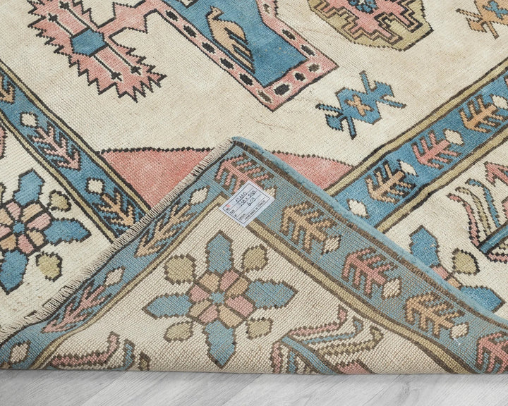 Multicolor Turkish Oushak Rug 6' 11" x 9' 6" Hand-Knotted | No. VR56619