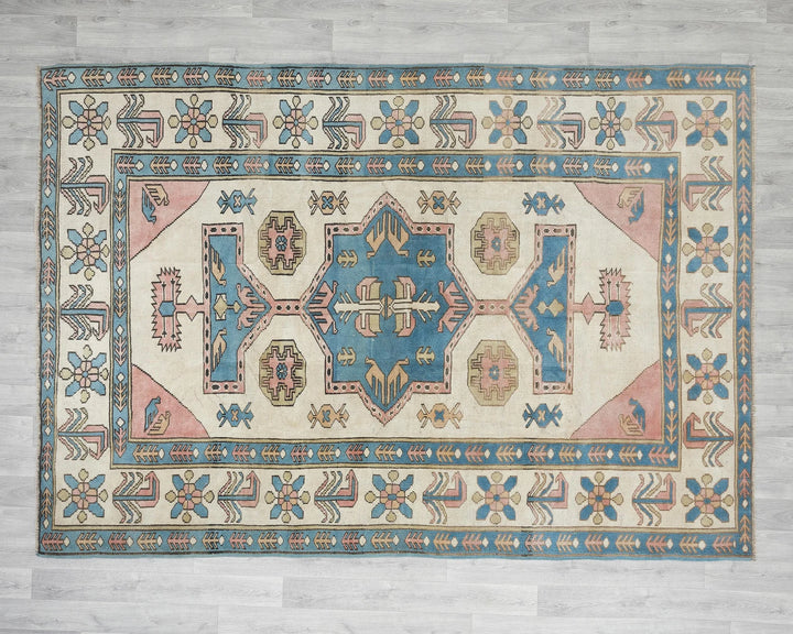 Multicolor Turkish Oushak Rug 6' 11" x 9' 6" Hand-Knotted | No. VR56619