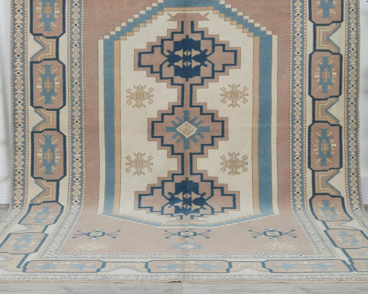 Multicolor Turkish Oushak Rug 6' 11" x 9' 10" Hand-Knotted | No. VR56620