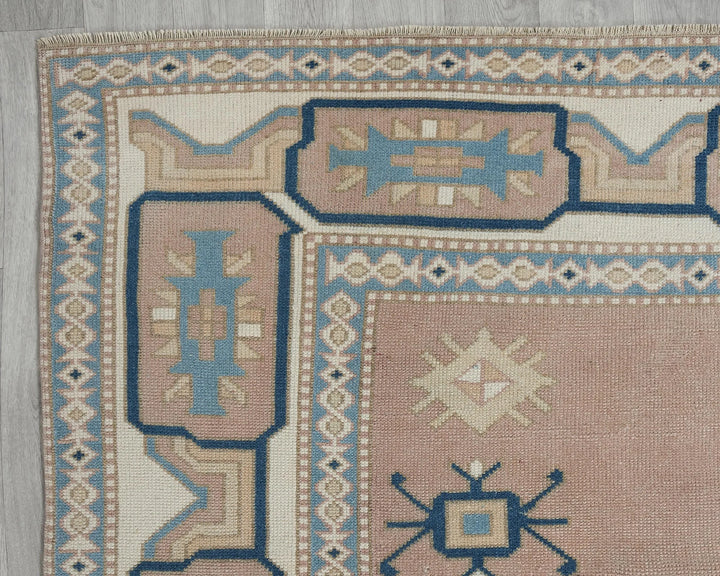Multicolor Turkish Oushak Rug 6' 11" x 9' 10" Hand-Knotted | No. VR56620