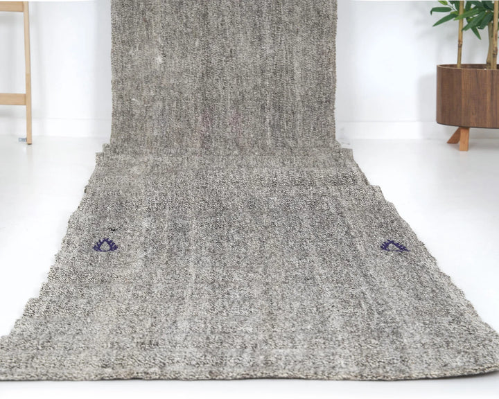 Gray Turkish Kilim Rug 2'8" x 22'7" Flat-Weave | No. VR56679