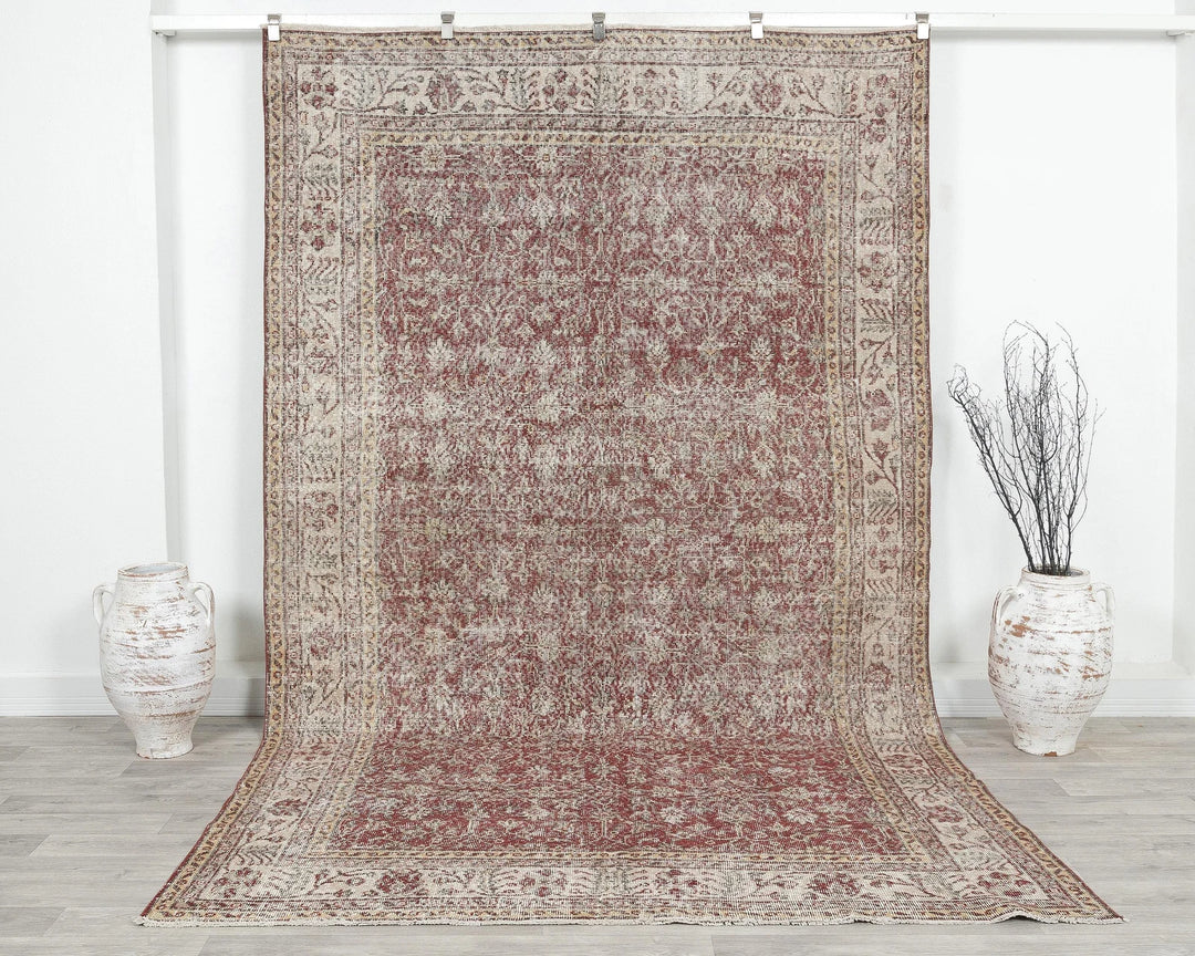 Multicolor Turkish Oushak Rug 6'6" x 10'6" Hand-Knotted | No. VR56689