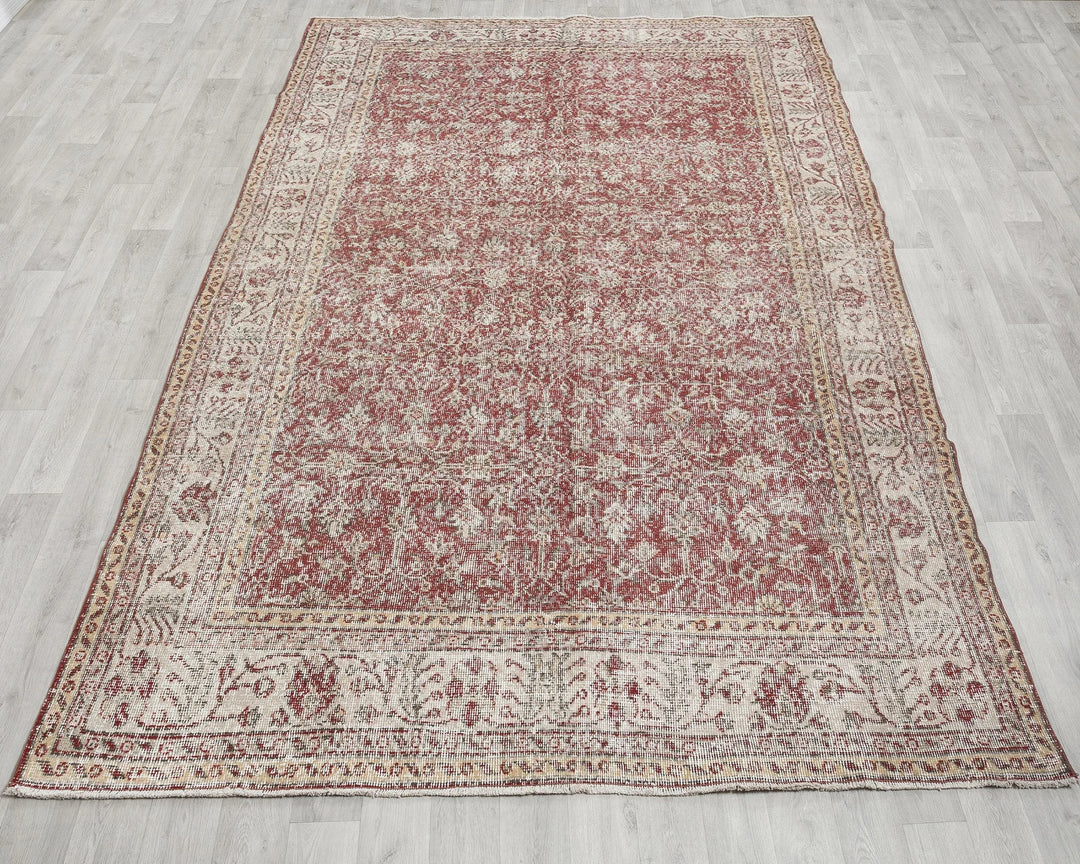 Multicolor Turkish Oushak Rug 6'6" x 10'6" Hand-Knotted | No. VR56689