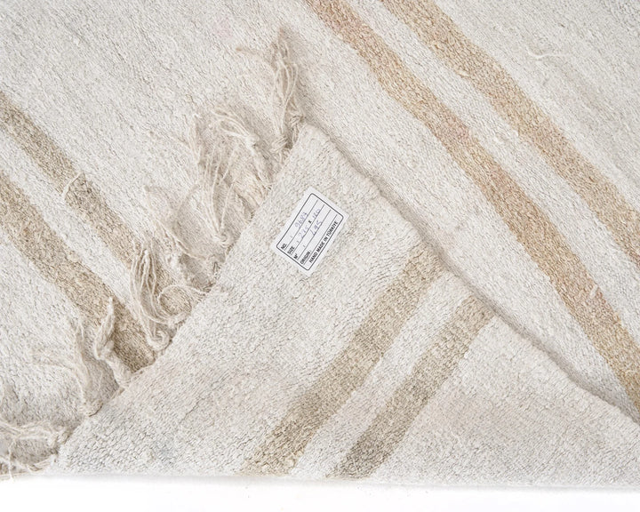 White Turkish Kilim Rug 5' 11" x 9' Flat-Weave | No. VR56817