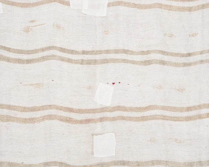 White Turkish Kilim Rug 5' 11" x 9' Flat-Weave | No. VR56817