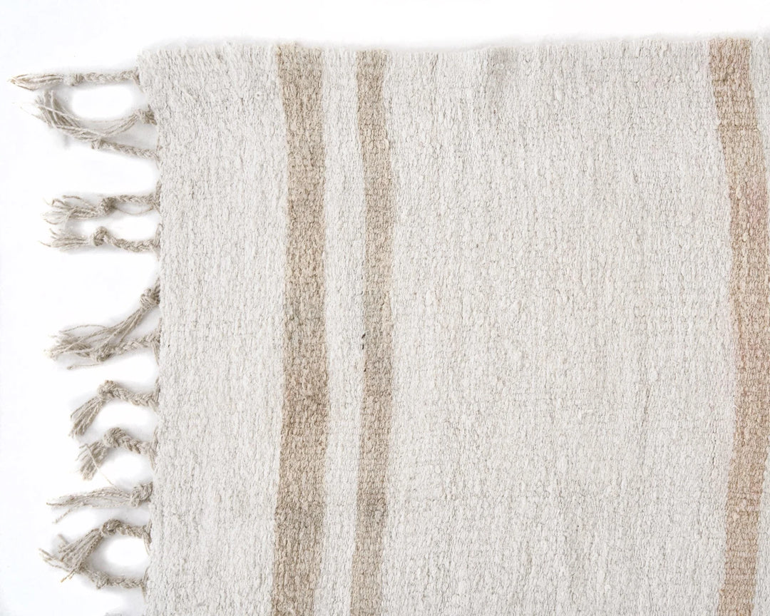 White Turkish Kilim Rug 5' 11" x 9' Flat-Weave | No. VR56817