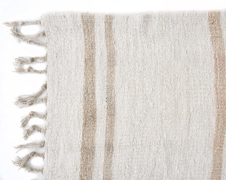 White Turkish Kilim Rug 5' 11" x 9' Flat-Weave | No. VR56817