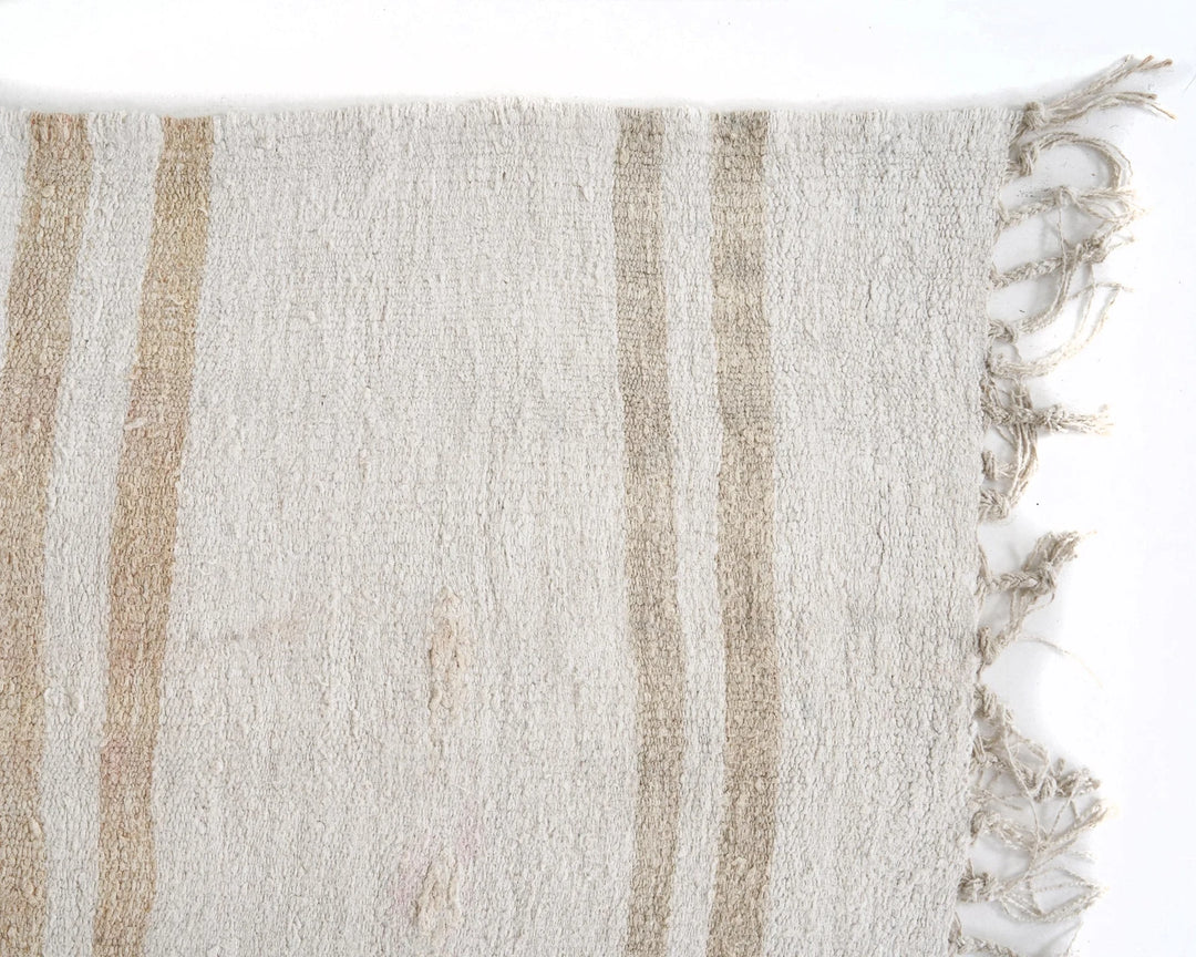White Turkish Kilim Rug 5' 11" x 9' Flat-Weave | No. VR56817