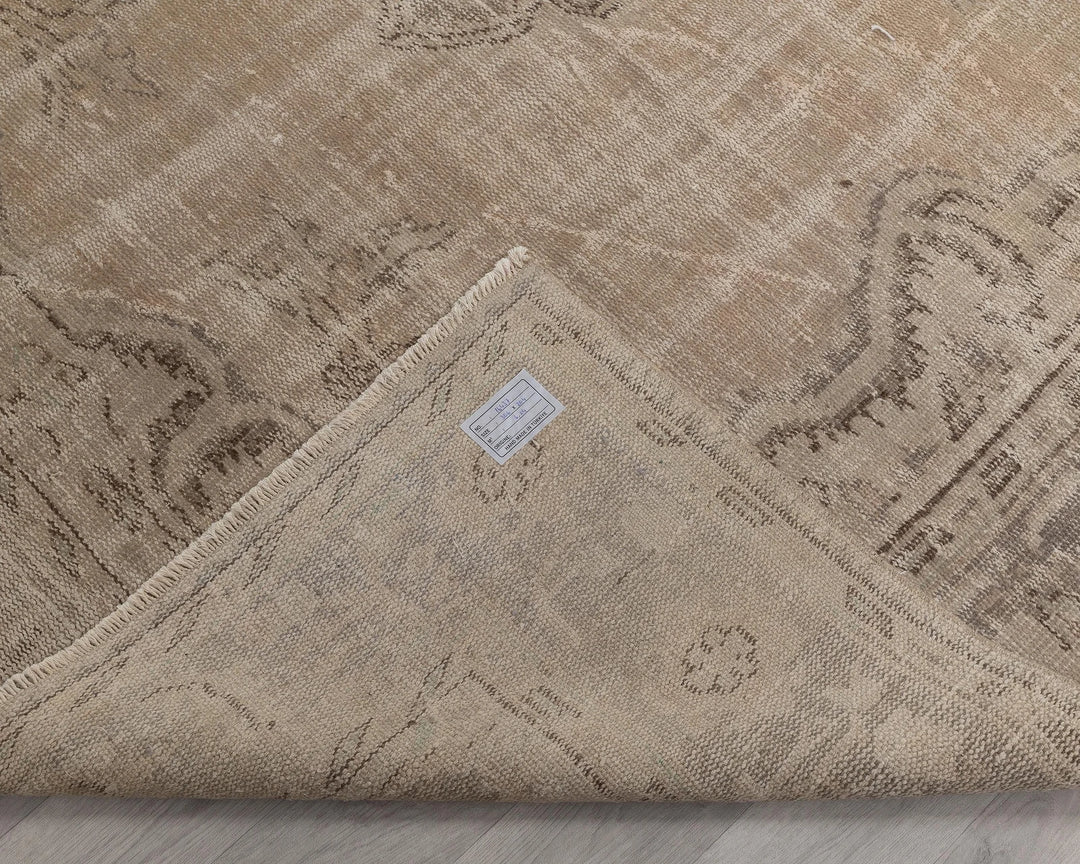 Beige Turkish Oushak Rug 6'8" x 10' Hand-Knotted | No. VR56835