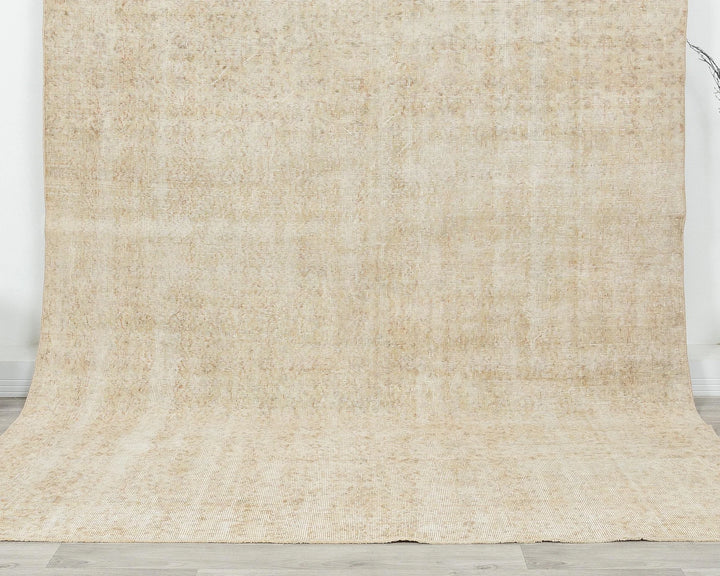 Beige Turkish Oushak Rug 6'7" x 9'10" Hand-Knotted | No. VR56890