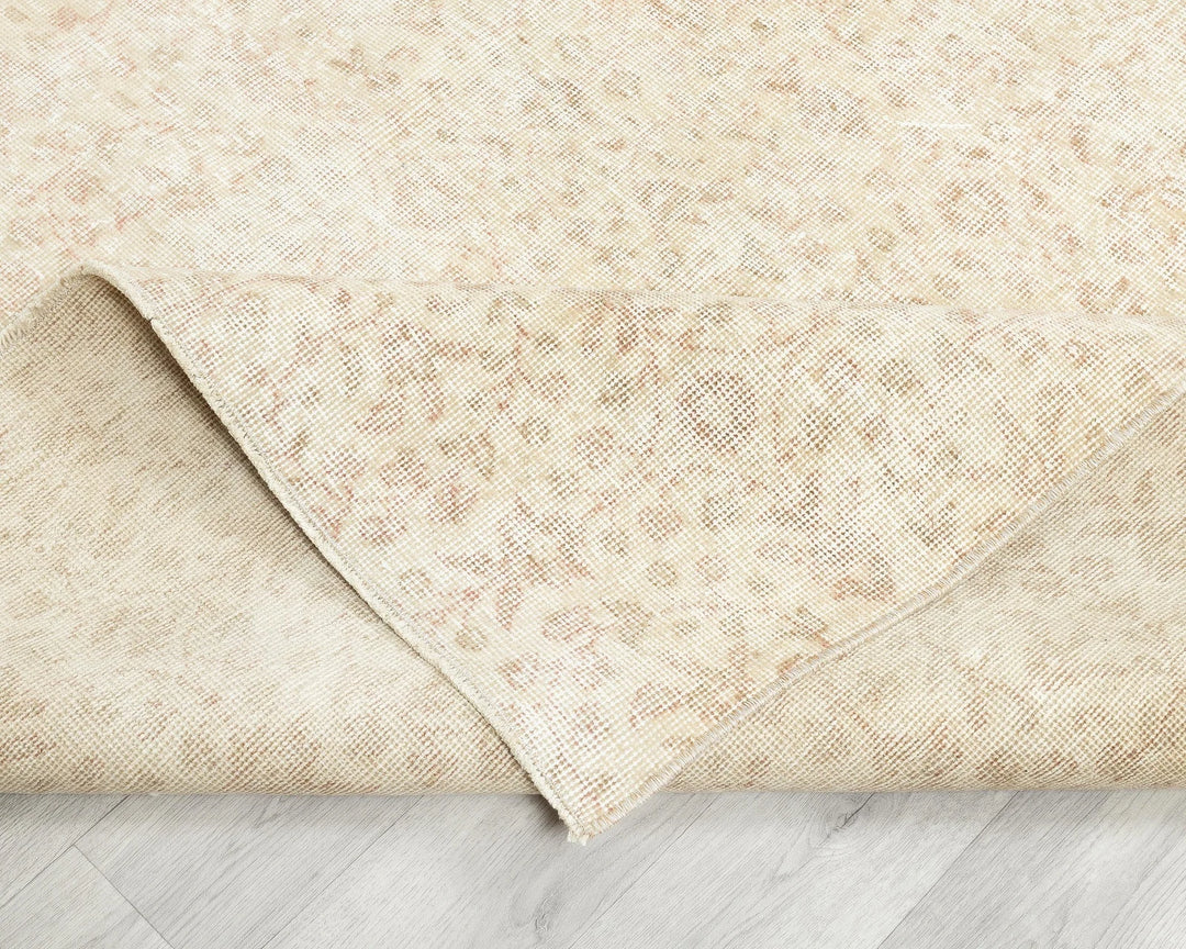 Beige Turkish Oushak Rug 6'7" x 9'10" Hand-Knotted | No. VR56890