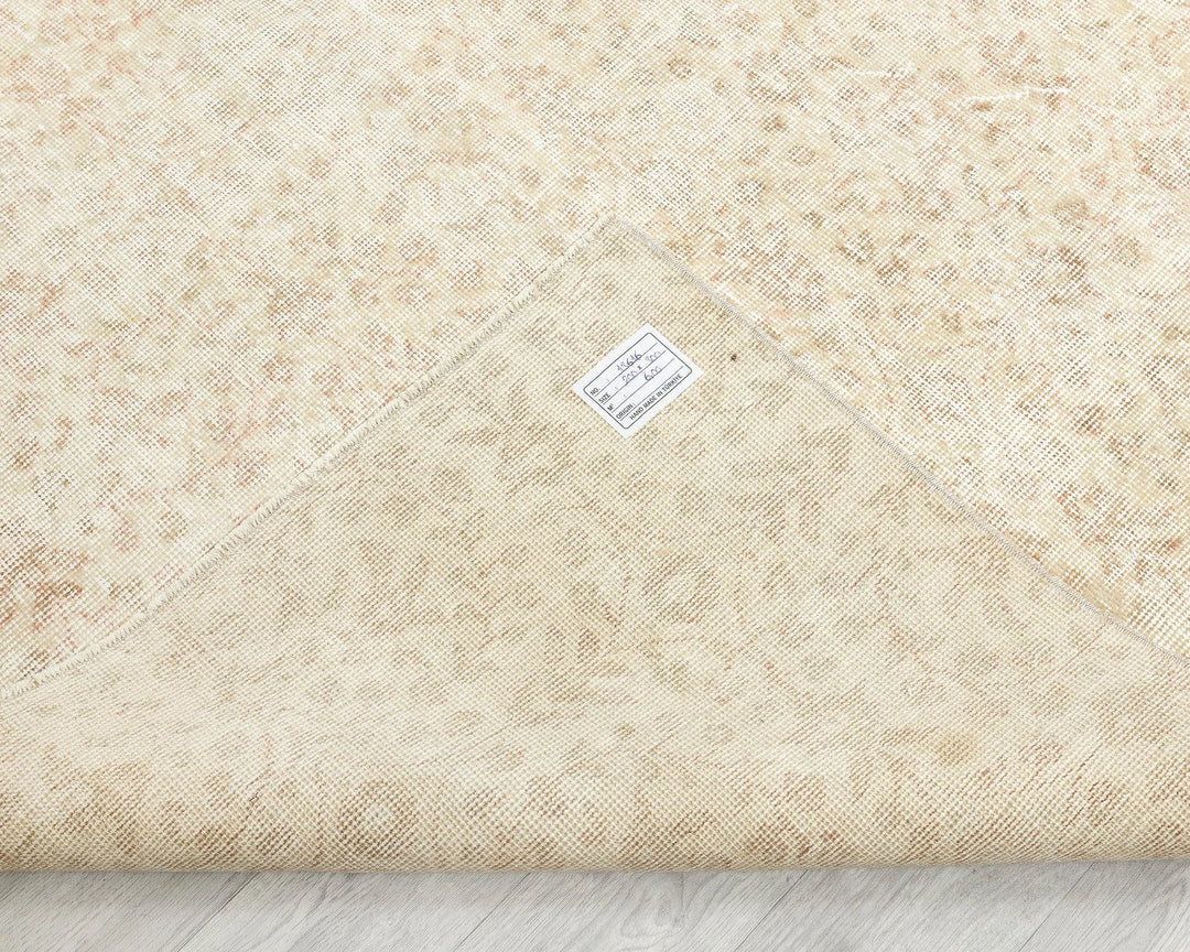 Beige Turkish Oushak Rug 6'7" x 9'10" Hand-Knotted | No. VR56890