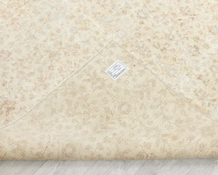 Beige Turkish Oushak Rug 6'7" x 9'10" Hand-Knotted | No. VR56890