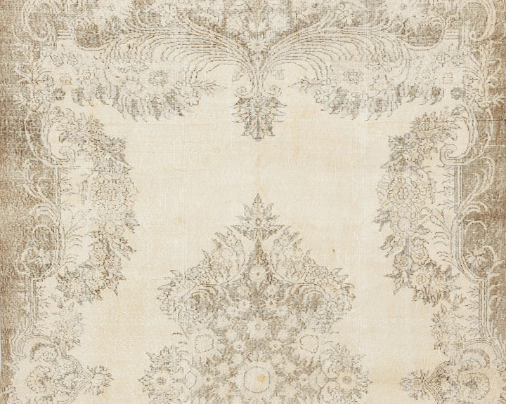 Beige Turkish Oushak Rug 6'10" x 10'8" Hand-Knotted | No. VR56937
