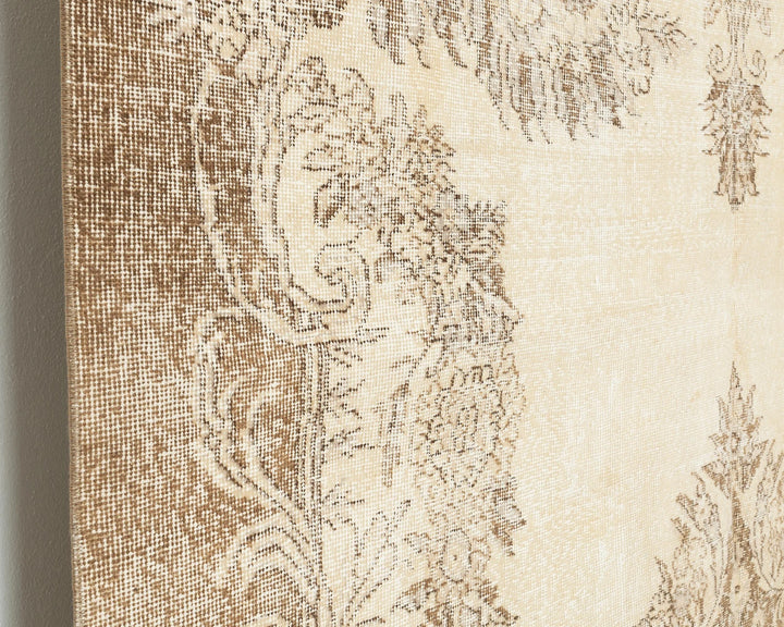 Beige Turkish Oushak Rug 6'10" x 10'8" Hand-Knotted | No. VR56937