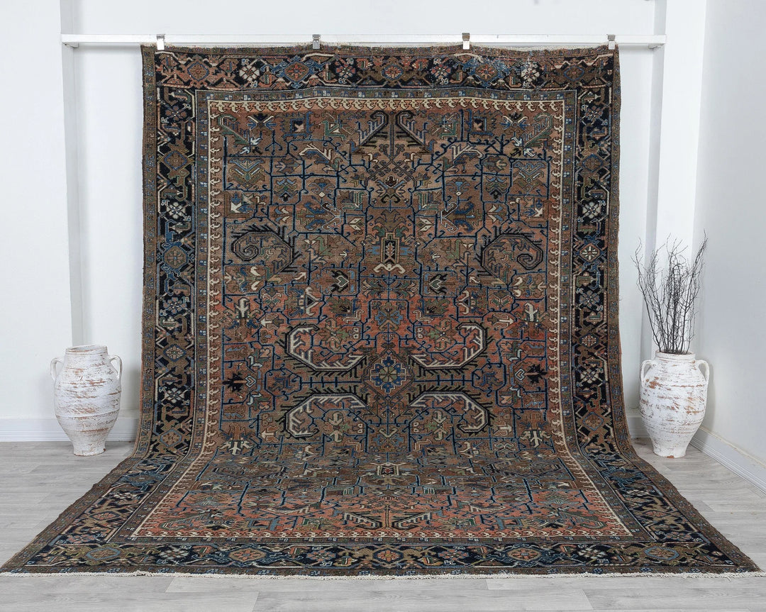 Multicolor Turkish Oushak Rug 8' 3" x 11' 2" Hand-Knotted