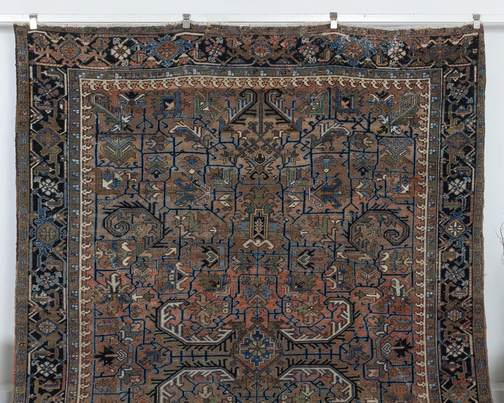 Multicolor Turkish Oushak Rug 8' 3" x 11' 2" Hand-Knotted detail