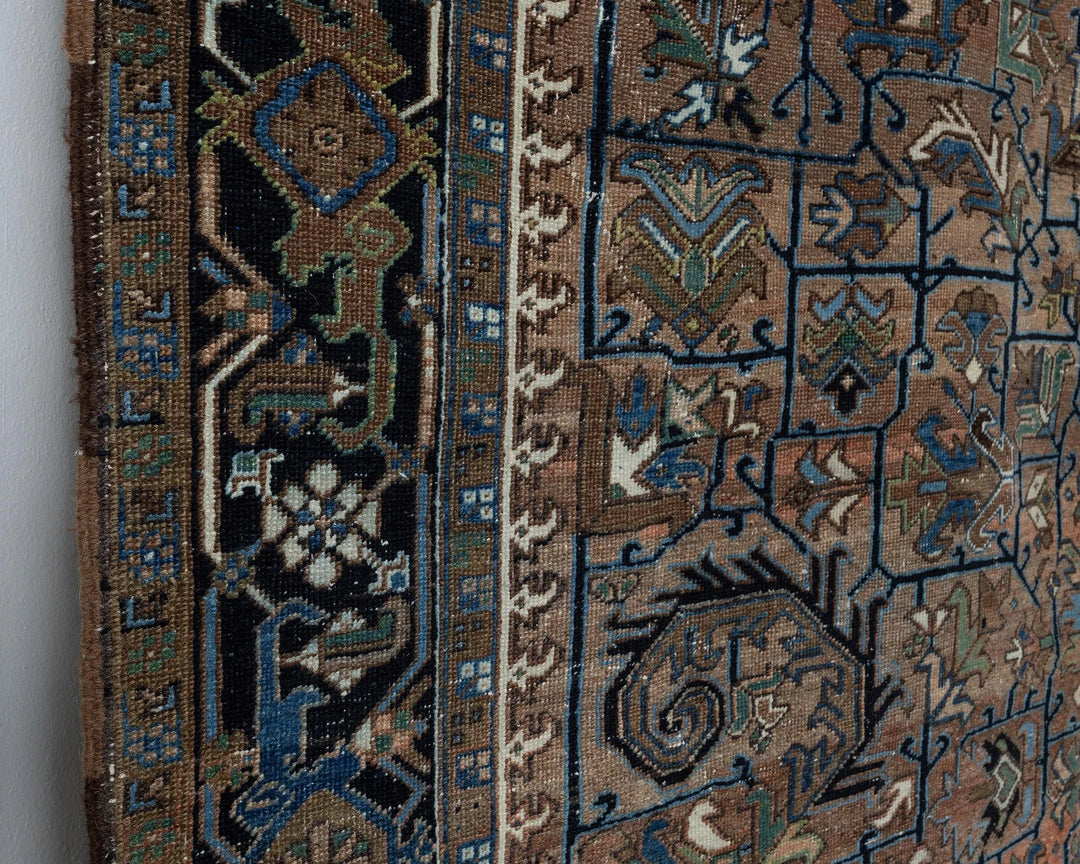 Multicolor Turkish Oushak Rug 8' 3" x 11' 2" Hand-Knotted close-up