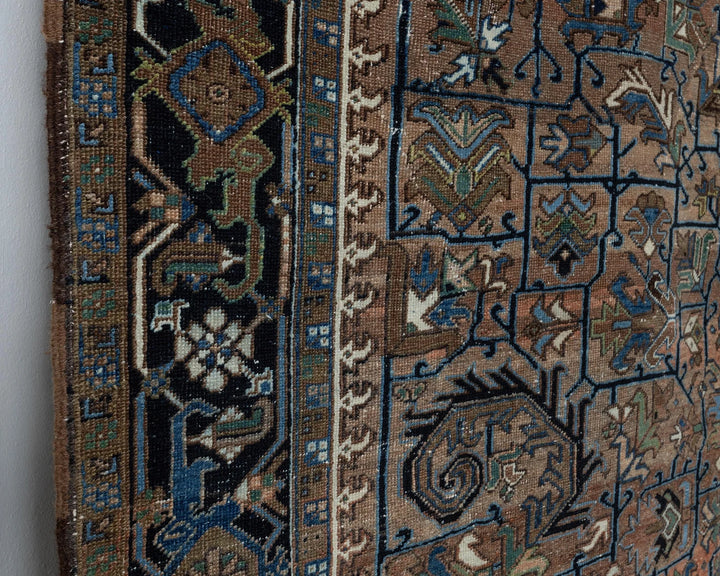 Multicolor Turkish Oushak Rug 8' 3" x 11' 2" Hand-Knotted close-up