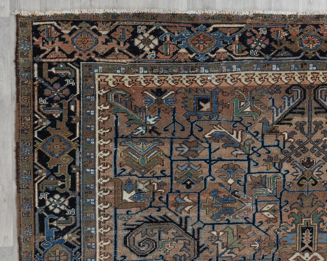 Multicolor Turkish Oushak Rug 8' 3" x 11' 2" Hand-Knotted pattern