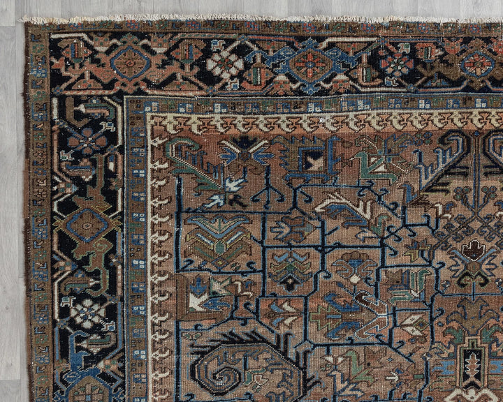 Multicolor Turkish Oushak Rug 8' 3" x 11' 2" Hand-Knotted pattern