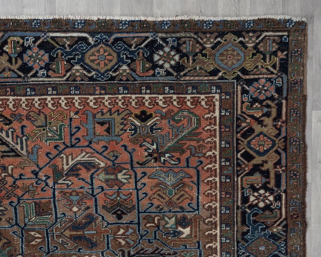 Multicolor Turkish Oushak Rug 8' 3" x 11' 2" Hand-Knotted border